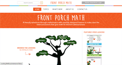 Desktop Screenshot of frontporchmath.com