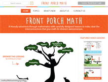 Tablet Screenshot of frontporchmath.com